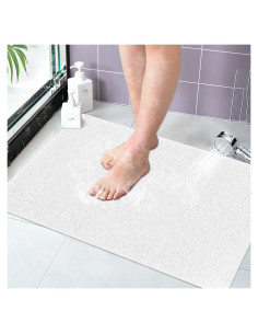 Alfombra Antideslizante para Ducha Leotruny 61x41cm PVC Blanco