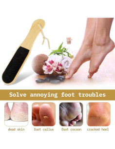 Lima de Pies GEEHUA Doble Cara Exfoliante de Madera 28x5.8cm 2