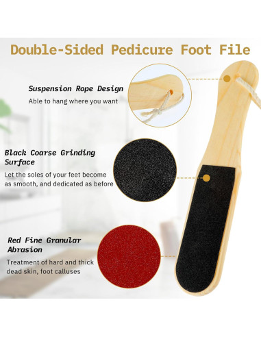 Lima de Pies GEEHUA Doble Cara Exfoliante de Madera 28x5.8cm