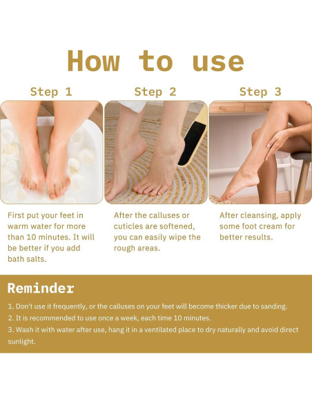 Lima de Pies GEEHUA Doble Cara Exfoliante de Madera 28x5.8cm