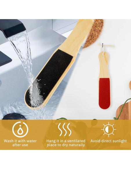 Lima de Pies GEEHUA Doble Cara Exfoliante de Madera 28x5.8cm