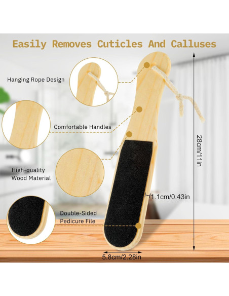 Lima de Pies GEEHUA Doble Cara Exfoliante de Madera 28x5.8cm