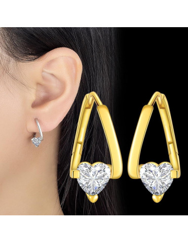 Pendientes de Germanio Magnetoterapia DIOWUS Oro Corazón