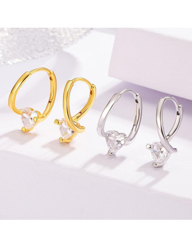 Pendientes de Germanio Magnetoterapia DIOWUS Oro Corazón