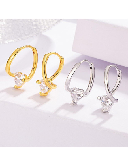 Pendientes de Germanio Magnetoterapia DIOWUS Oro Corazón