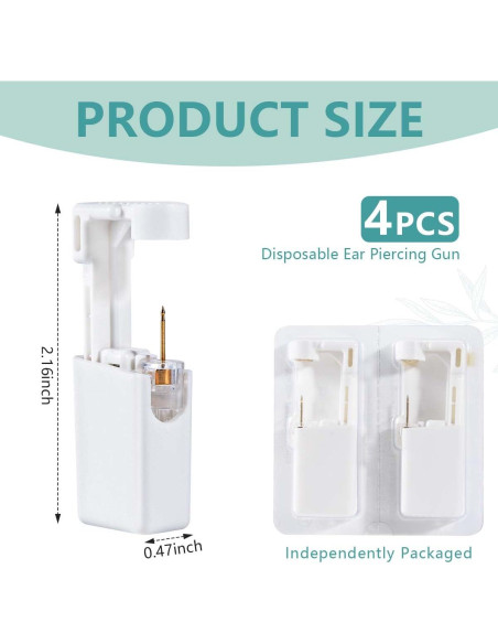 Kit de Perforación de Orejas Desechable OBTANIM - 4 Piezas Oro