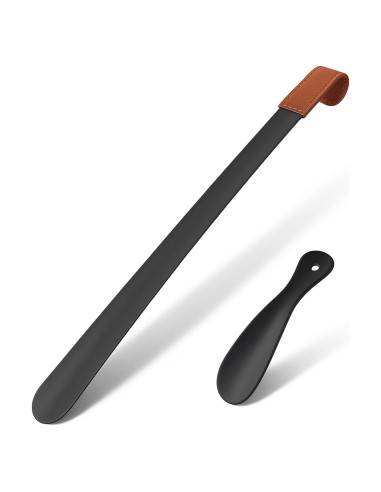 Cuchara de Calzado de Metal Amroicus 2 Piezas Mango Largo