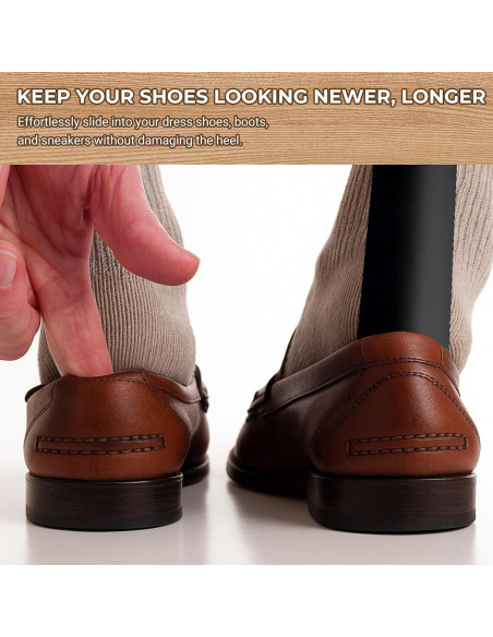 Cuchara de Calzado de Metal Amroicus 2 Piezas Mango Largo