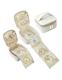 Caja de Joyería de Viaje BcePce Beige Compacta Impermeable