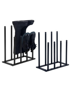 Juego de 2 organizadores de zapatos MyGift metal negro moderno