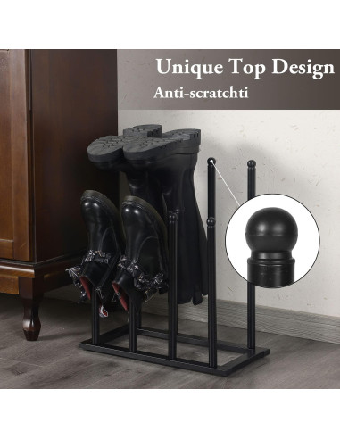 Juego de 2 organizadores de zapatos MyGift metal negro moderno