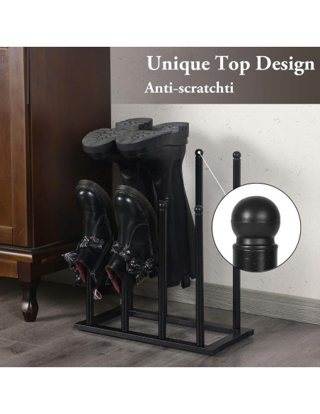 Juego de 2 organizadores de zapatos MyGift metal negro moderno