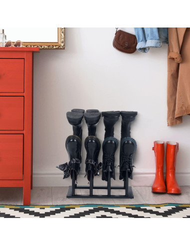 Juego de 2 organizadores de zapatos MyGift metal negro moderno