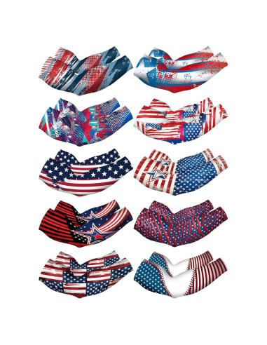 10 Pares Mangas de Protección Solar UV Unisex - Poliester L