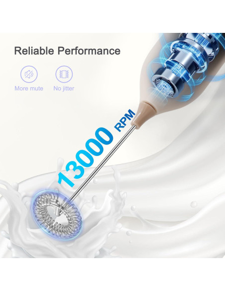 Espumador de Leche Eléctrico ELMWAY KJBQ-10 Recargable Beige