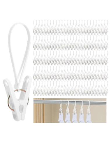 Paquete de 120 Clips de Ropa Multiusos Limbeuuu Blanco