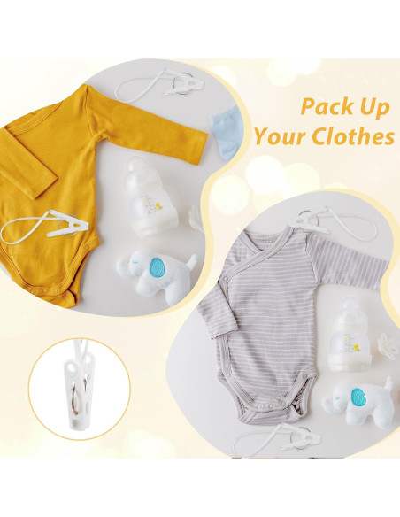 Paquete de 120 Clips de Ropa Multiusos Limbeuuu Blanco