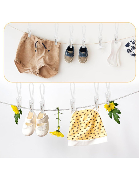 Paquete de 120 Clips de Ropa Multiusos Limbeuuu Blanco