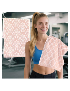 Toallas de Ejercicio VOOVA & MOVAS 2PC Algodón Rosa 35.5x78.7cm
