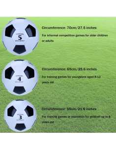 Balón de Fútbol NiuXTool Clásico Negro y Blanco - Tamaños 3, 4 y 5 2