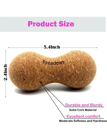 Bola de Masaje de Corcho Rreadean 13.9cm Alivio Muscular