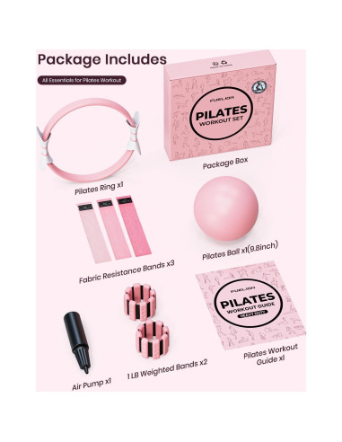 Kit de Pilates Fuelion: Anillo, Pelota, Pesas y Bandas