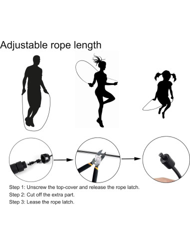 Cuerda de Saltar Ajustable BOOMIBOO 2.8m Antienredos Fitness