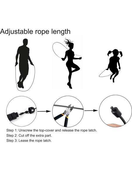 Cuerda de Saltar Ajustable BOOMIBOO 2.8m Antienredos Fitness