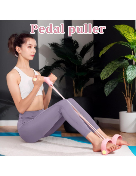 Banda de Resistencia con Pedal Xorim Rosa 8 Tubos Antideslizante