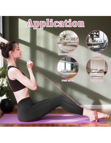 Banda de Resistencia con Pedal Xorim Rosa 8 Tubos Antideslizante