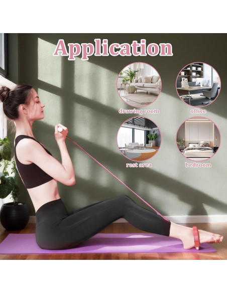 Banda de Resistencia con Pedal Xorim Rosa 8 Tubos Antideslizante