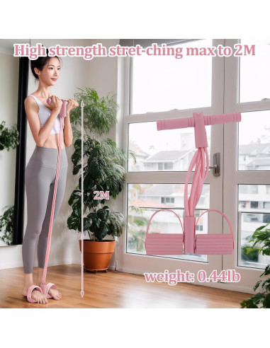 Banda de Resistencia con Pedal Xorim Rosa 8 Tubos Antideslizante