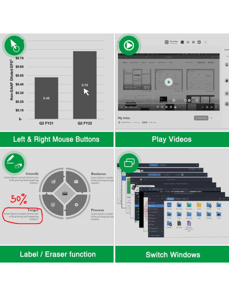 Controlador Remoto de Presentación DINOSTRIKE con Luz Verde