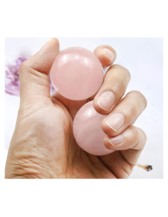 Bolas de Cuarzo Rosa RCSTOONE 1.2" para Meditación y Terapia
