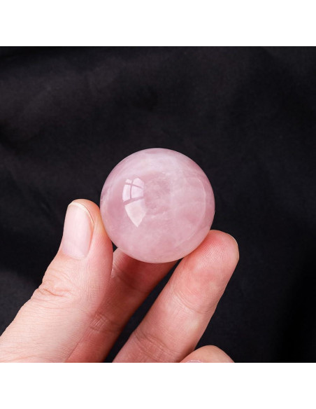 Bolas de Cuarzo Rosa RCSTOONE 1.2" para Meditación y Terapia
