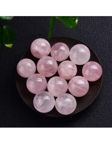 Bolas de Cuarzo Rosa RCSTOONE 1.2" para Meditación y Terapia
