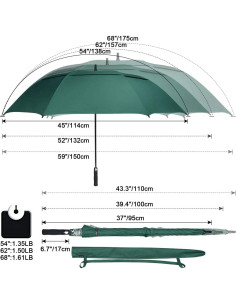 Paraguas de Golf G4Free 62 Pulgadas UV Automático Doble Dosel 2