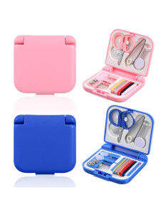 Kit de Costura de Viaje Mini Quilax 2 Piezas Azul y Rosa