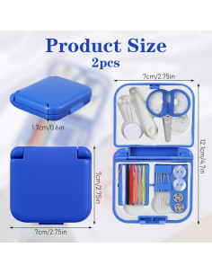 Kit de Costura de Viaje Mini Quilax 2 Piezas Azul y Rosa 2