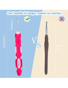 Juego de Ganchillos Ergonómicos Ryhiac 9 Piezas 2.0mm-6.0mm 2