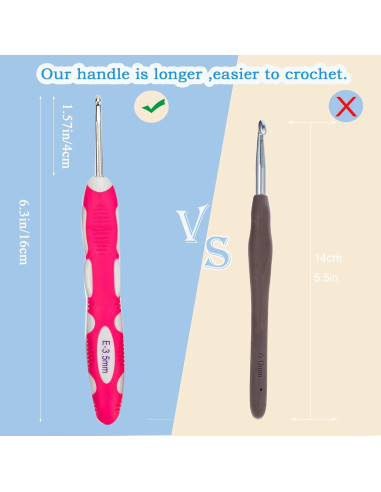 Juego de Ganchillos Ergonómicos Ryhiac 9 Piezas 2.0mm-6.0mm