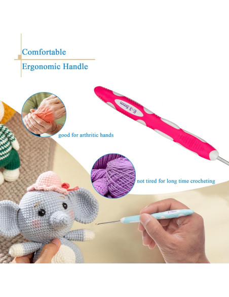 Juego de Ganchillos Ergonómicos Ryhiac 9 Piezas 2.0mm-6.0mm