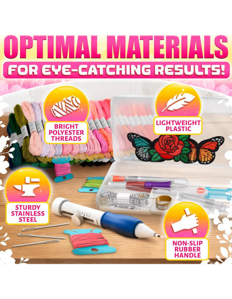 Kit de Bordado ZOKLU 137 Piezas con 100 Colores y Estuche