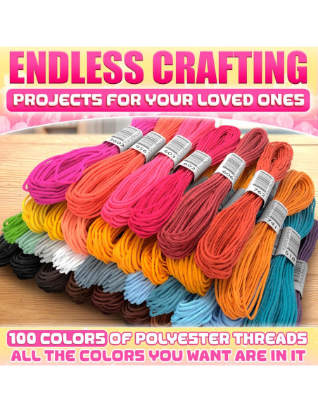 Kit de Bordado ZOKLU 137 Piezas con 100 Colores y Estuche