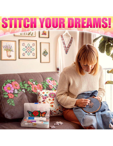 Kit de Bordado ZOKLU 137 Piezas con 100 Colores y Estuche