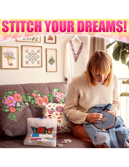 Kit de Bordado ZOKLU 137 Piezas con 100 Colores y Estuche