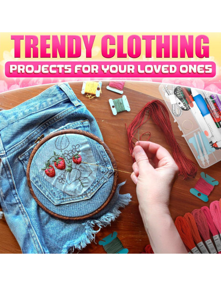 Kit de Bordado ZOKLU 137 Piezas con 100 Colores y Estuche