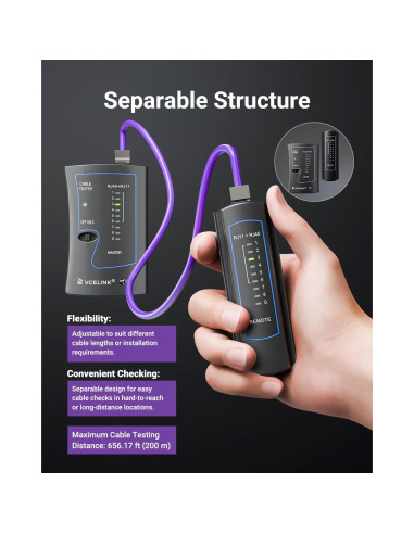 Kit de Crimpado RJ45 VCELINK Cat6/7 con Probador y 25 Conectores