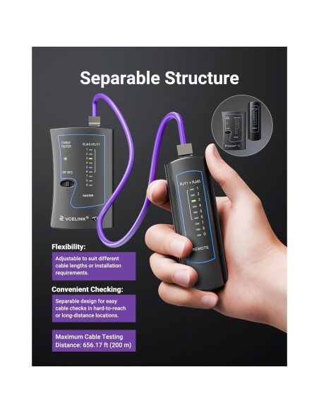 Kit de Crimpado RJ45 VCELINK Cat6/7 con Probador y 25 Conectores