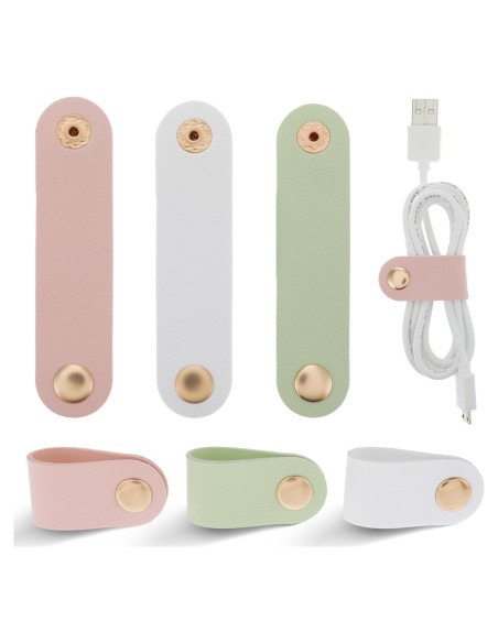 Organizador de Cables Thinp 6 Piezas Cuero PU Compacto